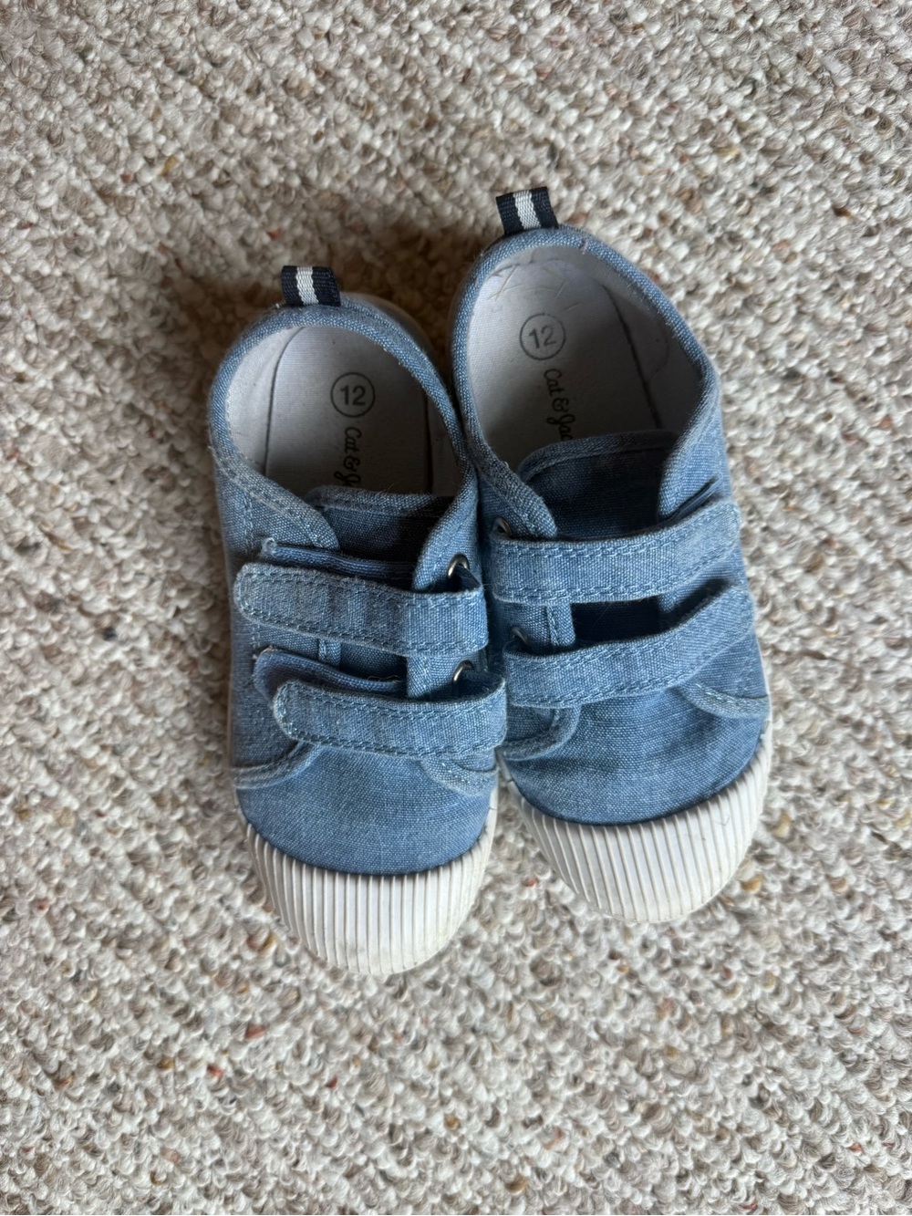 Cat & Jack Denim Blue Toddler Velcro Canvas Sneakers